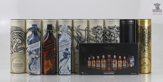 Game Of Thrones Limited Edition Complete Series 70cl x 9 & Johnnie Walker Game Of Thrones A Song Of Fire, A Song Of Ice & White Walker 70cl x 3 & Game of Thrones Tasting Set 12 x 2.5cl